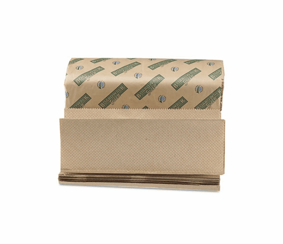 BWK13GREEN Green Folded Towels, Multi-Fold, Natural, 9 1/8W x 9 1/2L, 200/Pack, 20/Carton By BOARDWALK