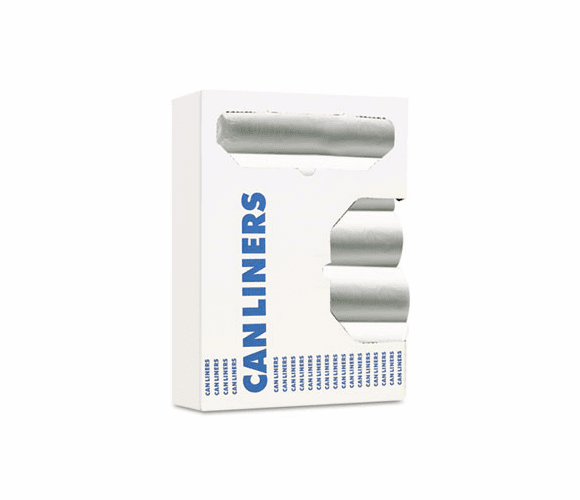 BWK334016 Waste Can Liners, 33 gal, 33 x 38, 16 mic, Natural, 25 Bags/Roll, 10 Rolls/Ctn By BOARDWALK