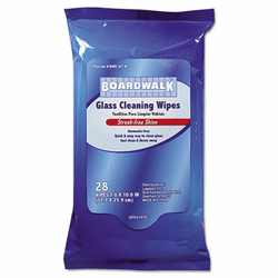 BWK341W Glass Wipes, 10 x 7, 28 Wipes per Pack, 12 per Carton By BOARDWALK