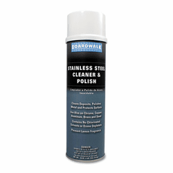 BWK347A Stainless Steel Cleaner & Polish, Lemon, 18 oz. Aerosol Can By BOARDWALK