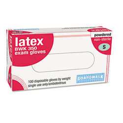 BWK350S Powdered Latex Exam Gloves, Small, Natural, 100/Box By BOARDWALK