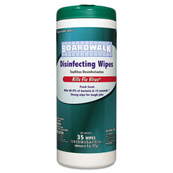 BWK354W35 Disinfecting Wipes, 8 x 7, Fresh Scent, 35 per Canister, 12 per Carton By BOARDWALK