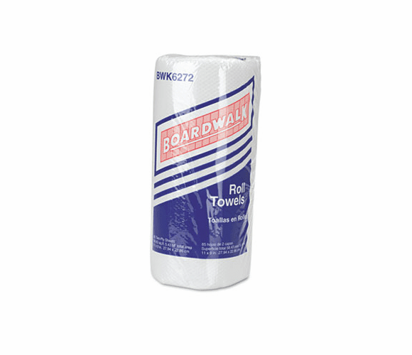 BWK6272 Paper Towel Rolls, Perforated, 2-Ply, White, 85 Sheets/Roll, 30/Carton By BOARDWALK