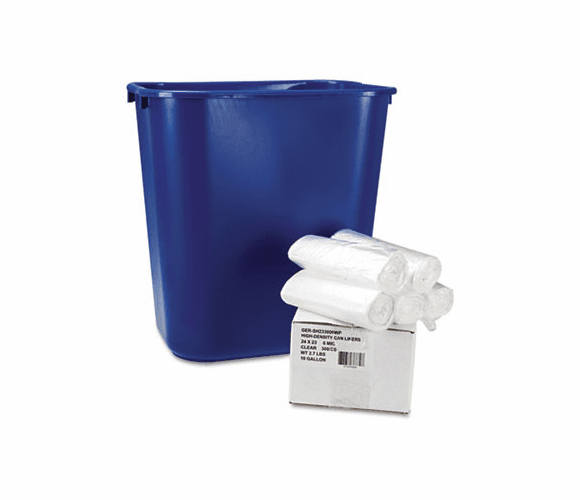 BWKSH233006WP Hi-Density Can Liners, 24 x 23, 6 mic, Clear, 300/Carton By BOARDWALK