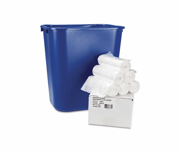 BWKSH313006WP Hi-Density Can Liners, 24 x 31, 6 mic, Clear, 300/Carton By BOARDWALK