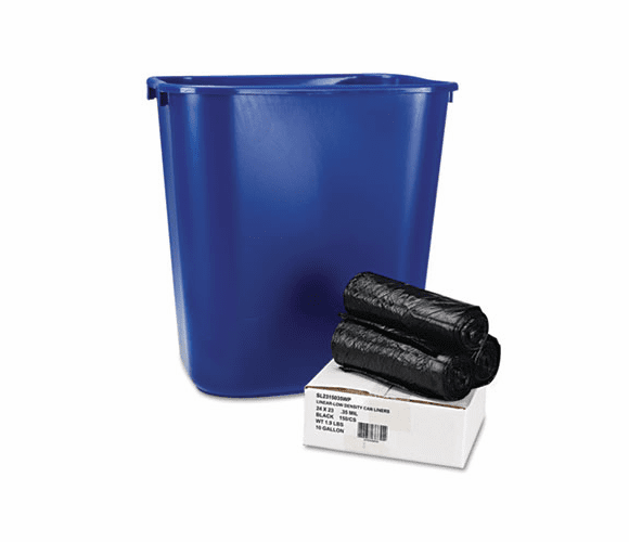 BWKSL2315035WP Low-Density Can Liners, 24 x 23, .35 mil, Black, 150/Carton By BOARDWALK