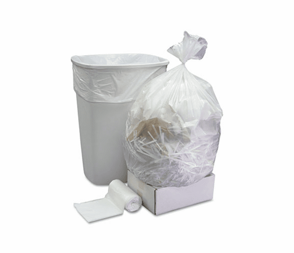 BWKSL2432150XHW Low-Density Can Liner Smart Packs, 12-16 Gal., 0.5 ml, White, 150/Carton By BOARDWALK