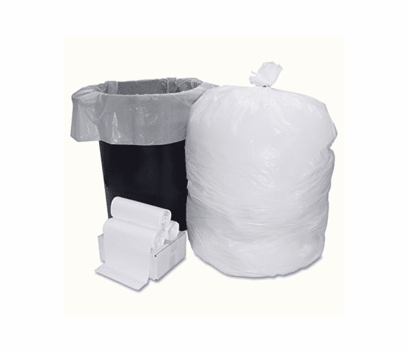 BWKSL333975XHW Low-Density Can Liner Smart Packs, 33 Gal., 0.6 ml, White, 75/Carton By BOARDWALK