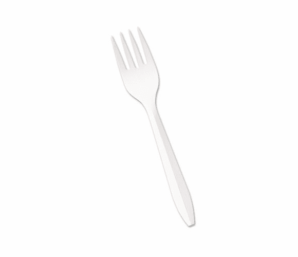 BWKYFWFW Mediumweight Polypropylene Cutlery, Fork, White, 1000/Carton By BOARDWALK