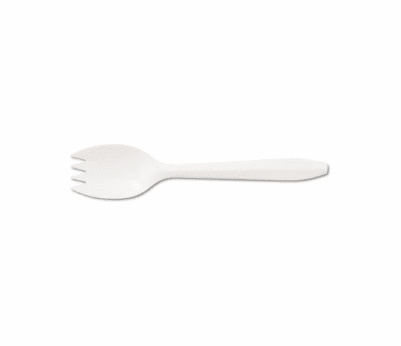 BWKYFWQW Mediumweight Polypropylene Cutlery, Spork, White, 1000/Carton By BOARDWALK