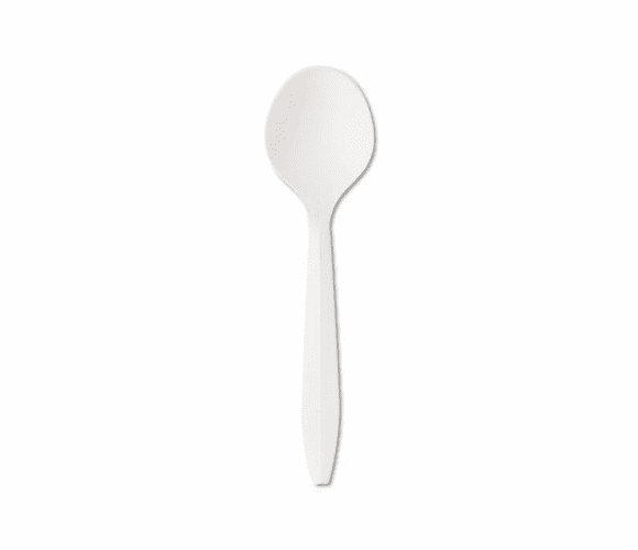 BWKYFWSSW Mediumweight Polypropylene Cutlery, Soup Spoon, White, 1000/Carton By BOARDWALK