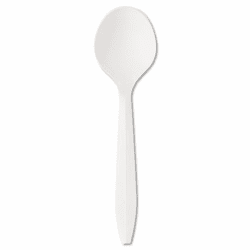 BWKYFWSSW Mediumweight Polypropylene Cutlery, Soup Spoon, White, 1000/Carton By BOARDWALK