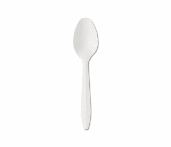 BWKYFWSW Mediumweight Polypropylene Cutlery, Teaspoon, White, 1000/Carton By BOARDWALK