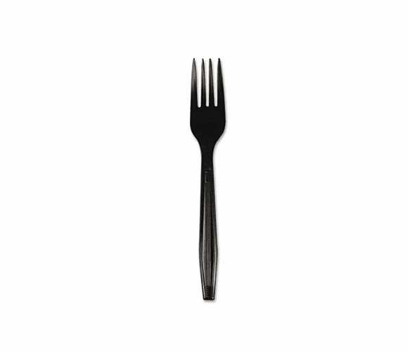 BWKYPHFE Full Length Polystyrene Cutlery, Fork, Black, 1000/Carton By BOARDWALK