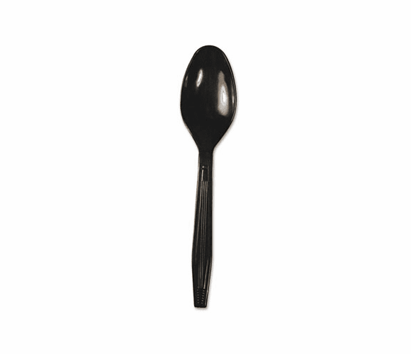 BWKYPHSE Full Length Polystyrene Cutlery, Teaspoon, Black, 1000/Carton By BOARDWALK