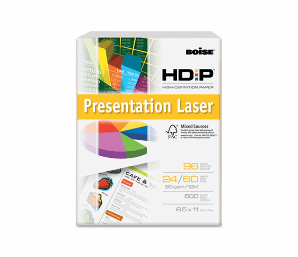 CASBPL0111 HD:P Presentation Laser Paper, 96 Brightness, 24lb, 8-1/2x11, White, 500/Ream By CASCADES