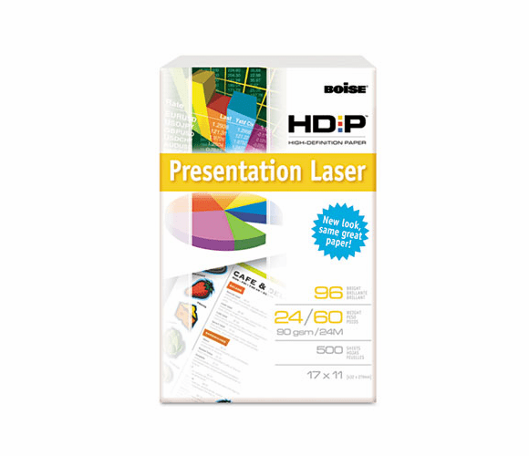 CASBPL0117 HD:P Presentation Laser Paper, 96 Brightness, 24lb, 11 x 17, White, 500/Ream By CASCADES