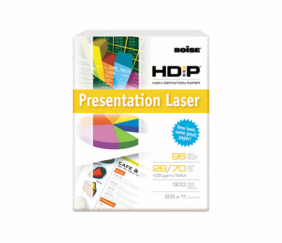 CASBPL0211 HD:P Presentation Laser Paper, 96 Brightness, 28lb, 8-1/2x11, White, 500/Ream By CASCADES