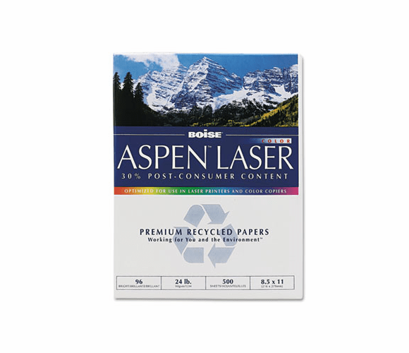 CASBPL2411RC ASPEN Laser Paper, 96 Brightness, 24lb, 8-1/2 x 11, White, 500 Sheets/Ream By CASCADES