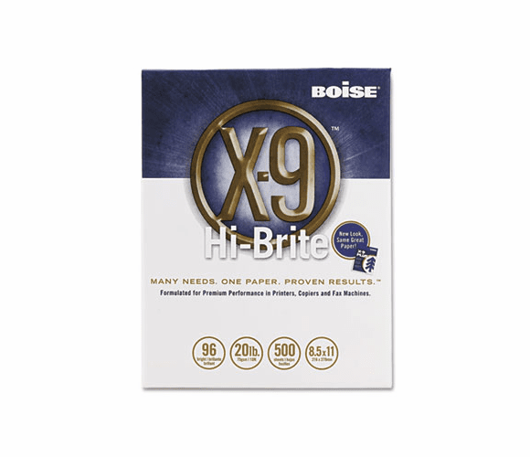 CASMP1050 X-9 Hi-Brite Paper, 96 Brightness, 20lb, 8-1/2 x11, White, 5000/Carton By CASCADES