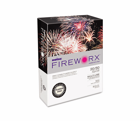 CASMP2201IY FIREWORX Colored Paper, 20lb, 8-1/2 x 11, Flashing Ivory, 500 Sheets/Ream By CASCADES