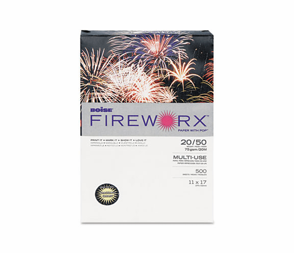 CASMP2207CY FIREWORX Colored Paper, 20lb, 11 x 17, Crackling Canary, 500 Sheets/Ream By CASCADES