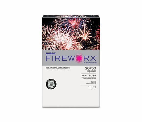 CASMP2207GN FIREWORX Colored Paper, 20lb, 11 x 17, Popper-mint Green, 500 Sheets/Ream By CASCADES