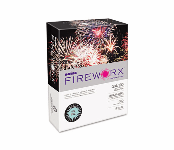 CASMP2241TL FIREWORX Colored Paper, 24lb, 8-1/2 x 11, TNT Teal, 500 Sheets/Ream By CASCADES