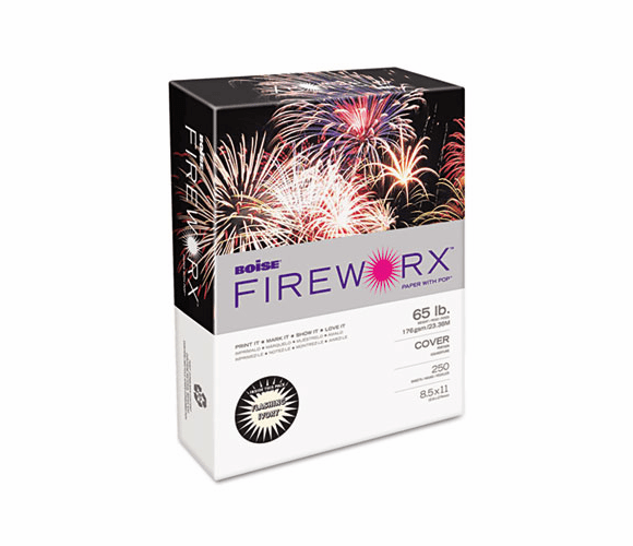 CASMP2651IY FIREWORX Colored Cover Stock, 65 lbs., 8-1/2 x 11, Flashing Ivory, 250 Sheets By CASCADES
