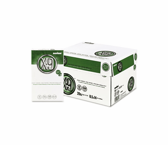 CASOX9004 X-9 Copy Paper, 92 Brightness, 20lb, 8-1/2 x 14, White, 5000 Sheets/Carton By CASCADES