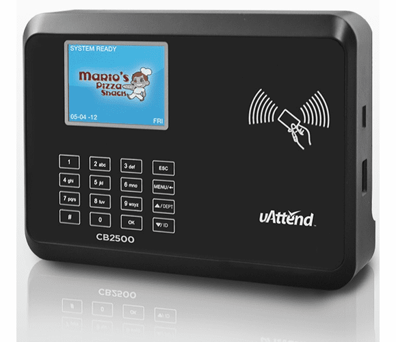 CB2500 Web-Based PIN / Proximity Badge Time Clock. Plug 'n Play WiFi Ready! By uAttend