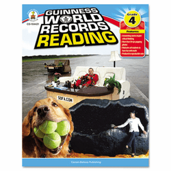 CDP104421 Guiness World Record Reading, Grade 4, 128 pages By CARSON-DELLOSA PUBLISHING