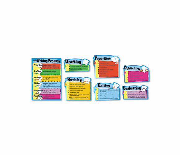 CDP110014 The Writing Process Bulletin Board Set, The Writing Process, 17" x 24" By CARSON-DELLOSA PUBLISHING