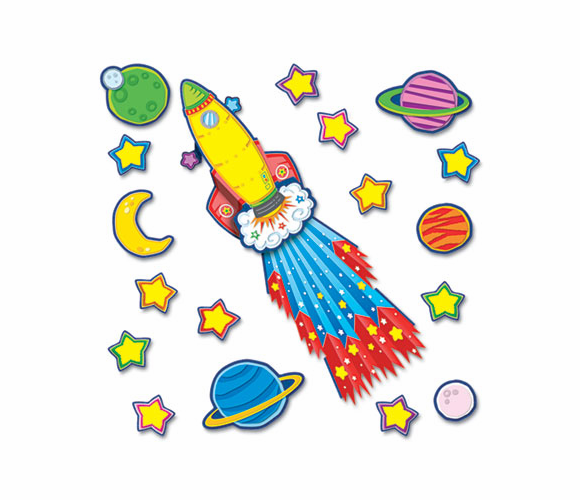 CDP110142 Rocket 3-D Bulletin Board Set By CARSON-DELLOSA PUBLISHING