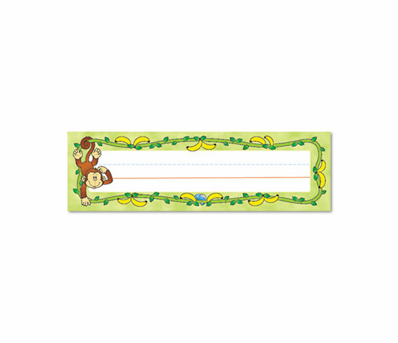 CDP122012 Desk Nameplates, Monkeys, 9 1/2" x 3", 36/Set By CARSON-DELLOSA PUBLISHING