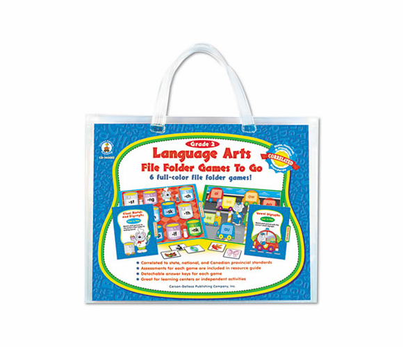 CDP140022 File Folder Games-To-Go, Language Arts, Second Grade By CARSON-DELLOSA PUBLISHING