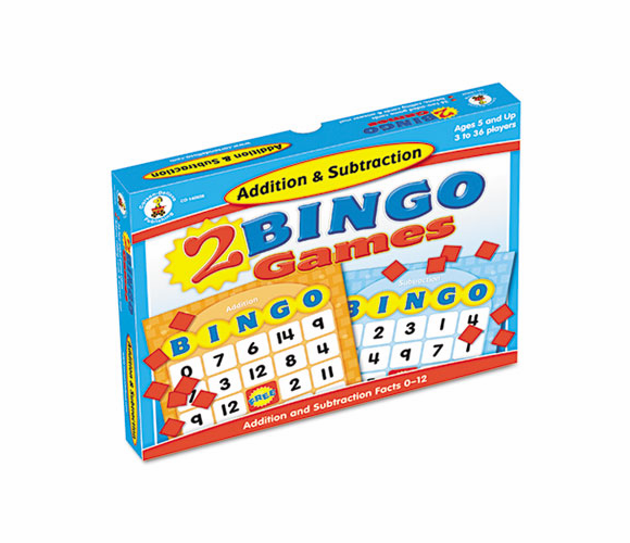 CDP140038 Two Bingo Games, Addition/Subtraction, Ages 6 and Up By CARSON-DELLOSA PUBLISHING
