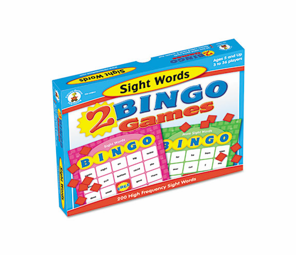 CDP140041 Two Bingo Games, Sight Words and More Sight Words, Ages 6 and Up By CARSON-DELLOSA PUBLISHING