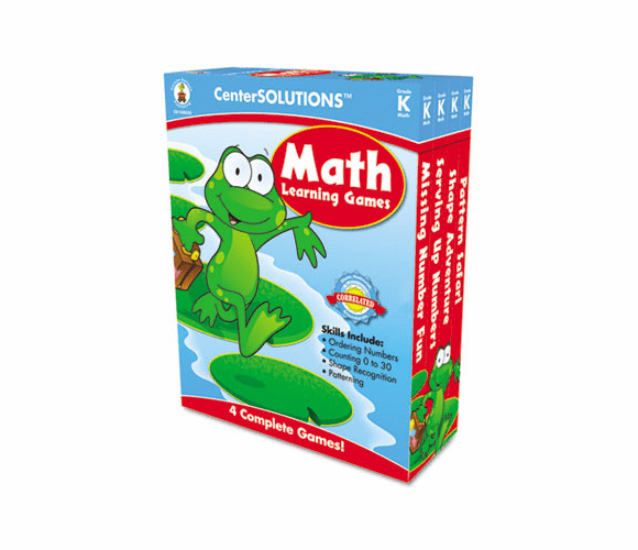 CDP140050 Math Learning Games, Four Game Boards, 2-4 Players, Grade K By CARSON-DELLOSA PUBLISHING