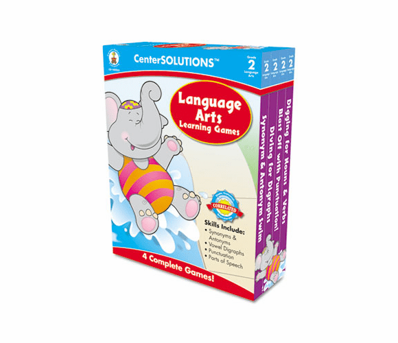 CDP140055 Language Arts Learning Games, Four Game Boards, 2-4 players, Grade 2 By CARSON-DELLOSA PUBLISHING