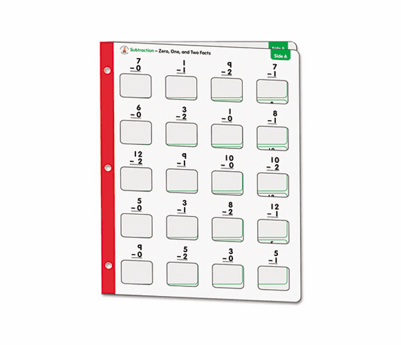 CDP140069 Math Windows, SUbtraction, Five Write-On/Wipe-Away Cards By CARSON-DELLOSA PUBLISHING