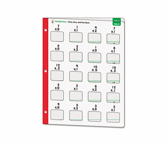 CDP140070 Math Windows, Multiplication, Five Write-On/Wipe-Away Cards By CARSON-DELLOSA PUBLISHING