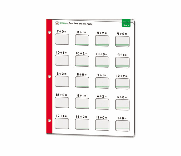 CDP140071 Math Windows, Division, Five Write-On/Wipe-Away Cards By CARSON-DELLOSA PUBLISHING