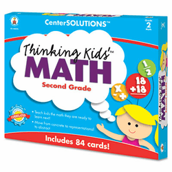CDP140078 CenterSOLUTIONS Thinking Kids Math Cards, Grade 2 Level By CARSON-DELLOSA PUBLISHING