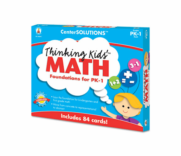 CDP140079 CenterSOLUTIONS Thinking Kids Math Cards, Pre-K and Grade 1 Level By CARSON-DELLOSA PUBLISHING