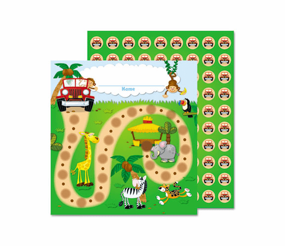 CDP148004 Jungle Safari Mini Incentive Chart, 5 1/4w x 6h By CARSON-DELLOSA PUBLISHING