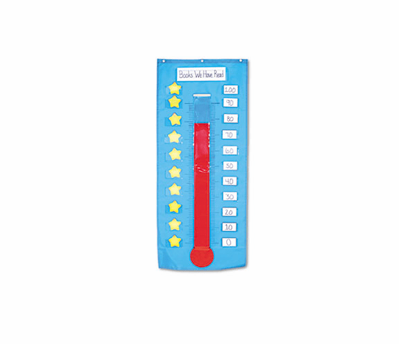 CDP158025 Thermometer/Goal Gauge Pocket Chart, 21 x 48 1/2 By CARSON-DELLOSA PUBLISHING