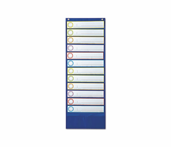 CDP158031 Deluxe Scheduling Pocket Chart, 12 Pockets, 13 x 36 By CARSON-DELLOSA PUBLISHING