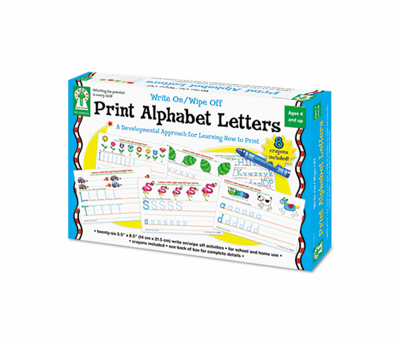 CDP846035 Write-On/Wipe-Off Print Alphabet Letters Activity Set, Ages 4 and Up By CARSON-DELLOSA PUBLISHING