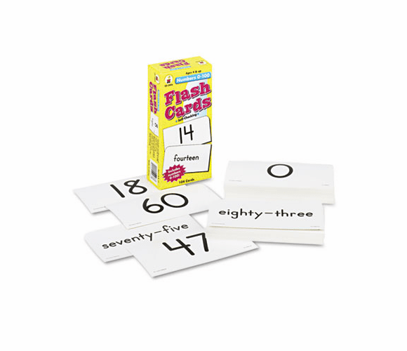 CDPCD3904 Flash Cards, Numbers 0-100, 3w x 6h, 104/Pack By CARSON-DELLOSA PUBLISHING
